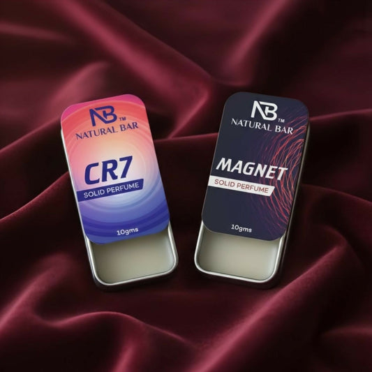 Natural Bar Cr7 And Magnet Solid Perfume combo| Alcohol Free Cologne for Men & Women | Strong & Lasting Fragrance | Gifting Set for Him & Her