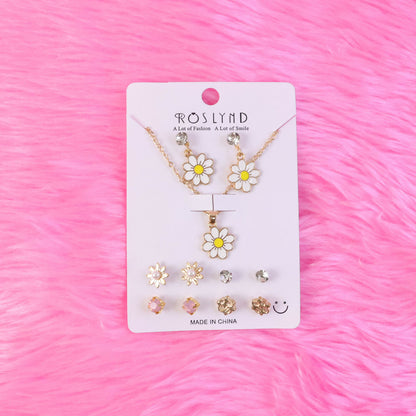 Premium Gold Plated Leaf Pearl Drop Earrings for Women & Girls (Pack Of 6)