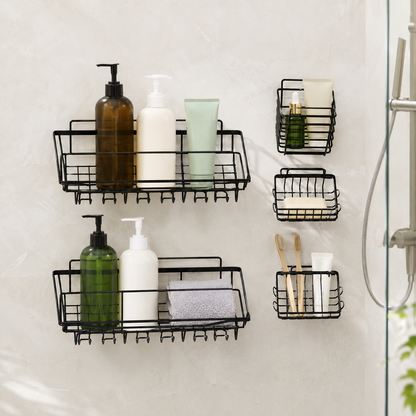 Metal Shower Caddy – Durable 5-Pc Bathroom Organizer Combo