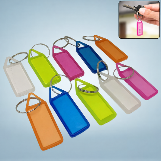 Plastic Keychain Tags – 10-Pc Set for Easy Key Organization