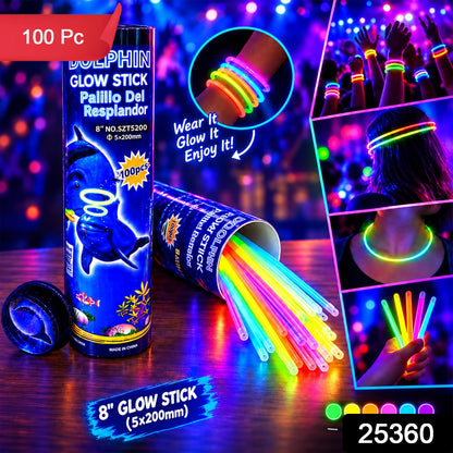 Multicolour Glow Stick Bracelets with Connectors for Parties and Festivals (100 Pc Set)
