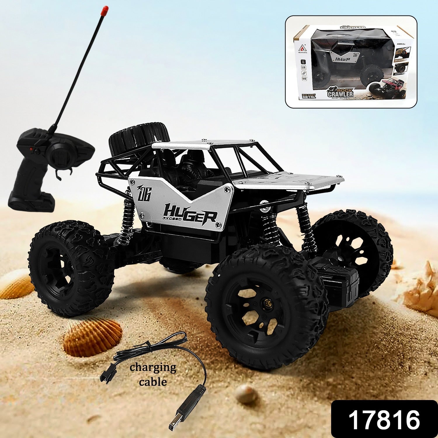 Rock Crawler Monster RC Truck – All-Terrain Rechargeable Stunt Racing Car