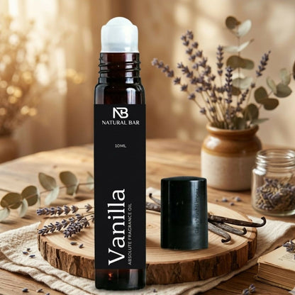 Vanilla scent in a sleek roll-on bottle for easy application