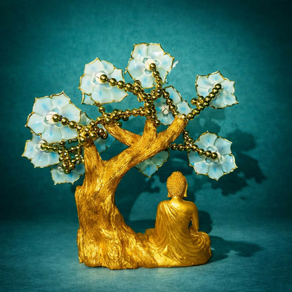 Buddha Tree Showpiece with Evil Eye Flowers for Home, Office & Pooja Decor