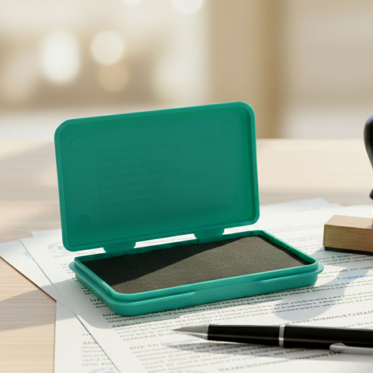 Officemate Small Stamp Pad Feather Touch Green Ink Long-Life Micro Cellular Foam (88cm x54cm)