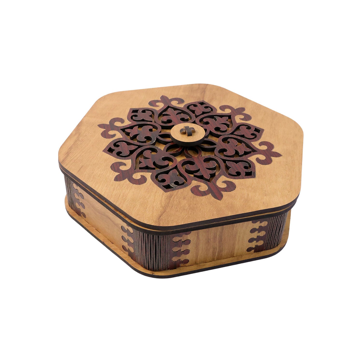 Hexagon Decorative Dry Fruit & Mukhwas Storage Box