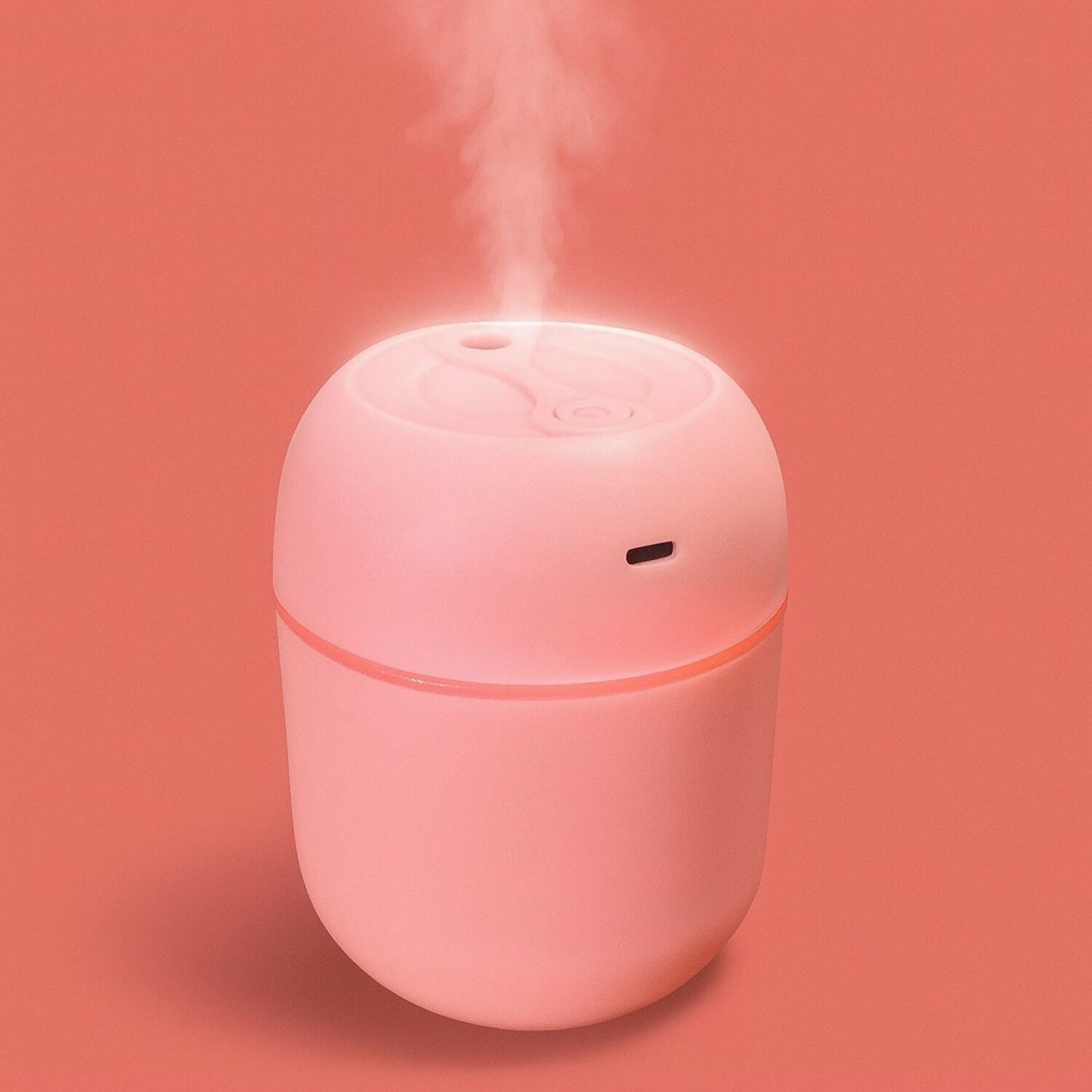 Cute Pink USB Humidifier with Night Light & Dual Spray for Home & Office