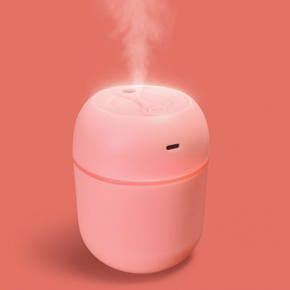 Cute Pink USB Humidifier with Night Light & Dual Spray for Home & Office