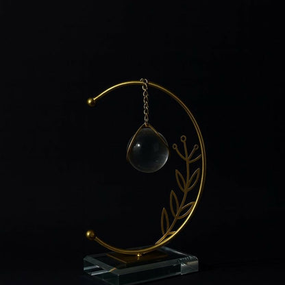 Crystal Ball Crescent Metal Table Decor Modern Decorative Showpiece