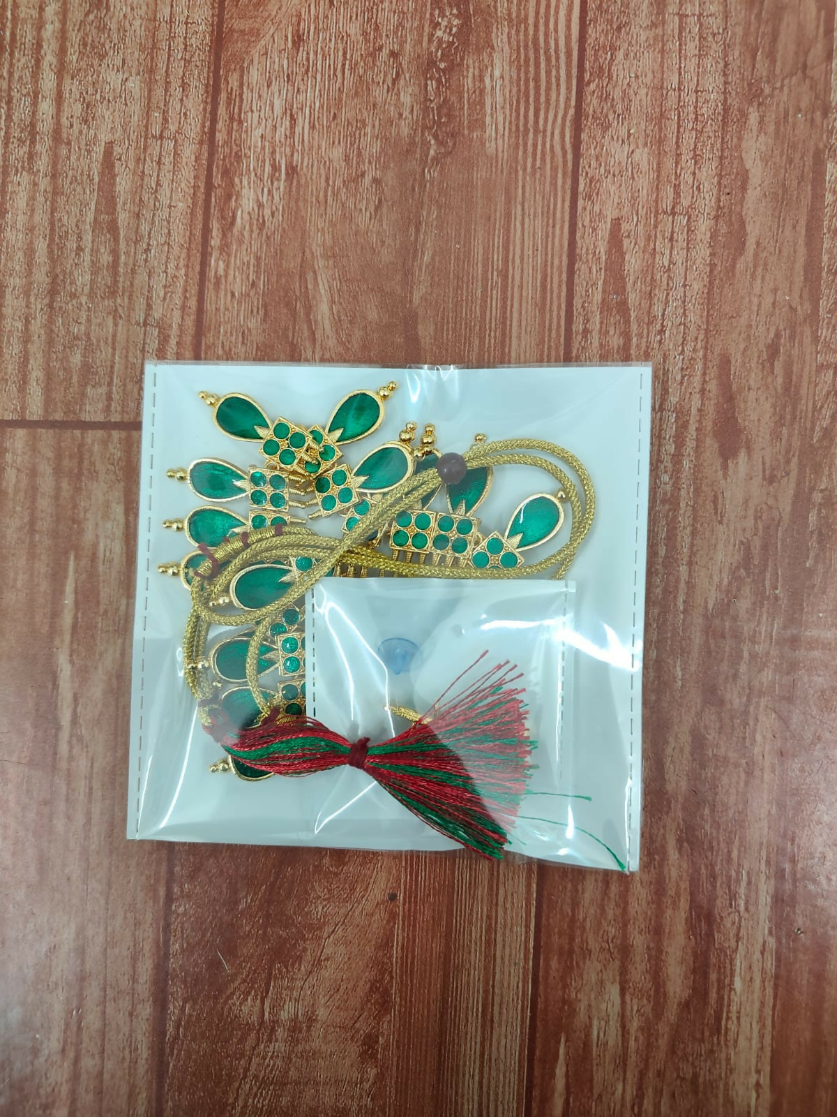 Temple Jewellery Lakshmi Coin Choker with Ruby & Green Square Stones