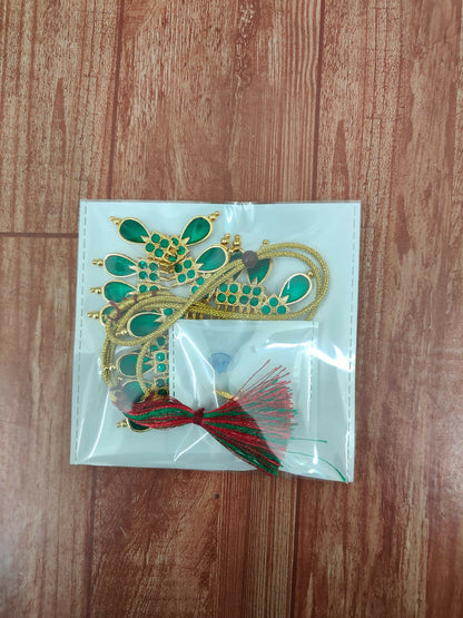 Temple Jewellery Lakshmi Coin Choker with Ruby & Green Square Stones