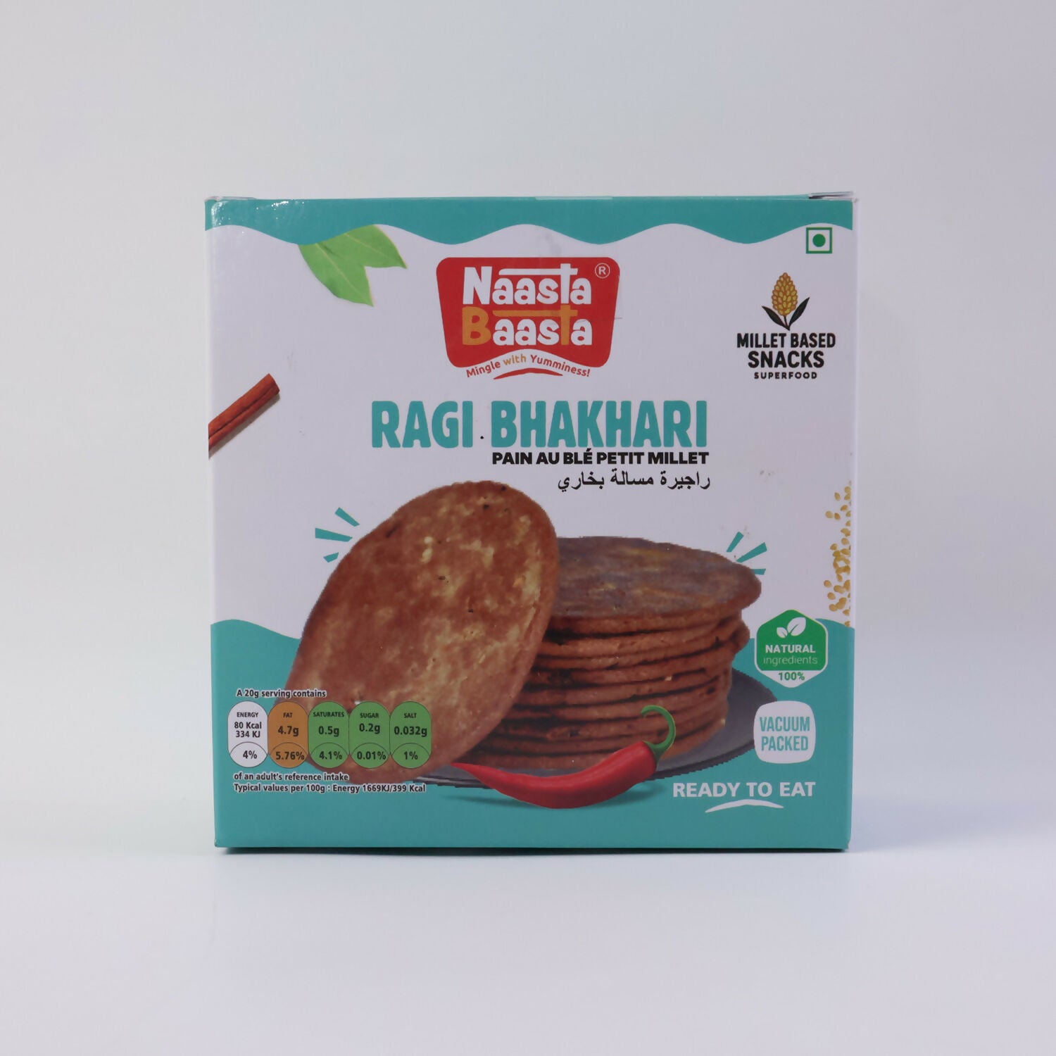 Naasta Baasta Ragi Bhakhari - Crispy Millet Based Ready to Eat Healthy Snack (200gm)