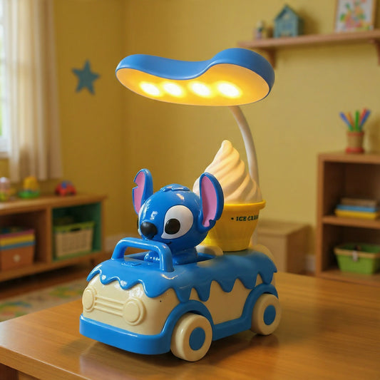 Cute Car Desk Lamp with Sharpener and 3 Light Modes for Kids