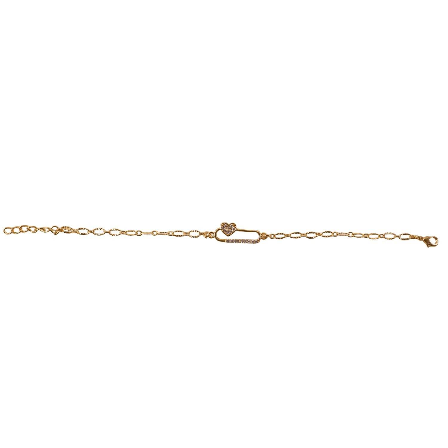 Close-up of Heart Shaped Charm on Gold Bracelet – Image 2