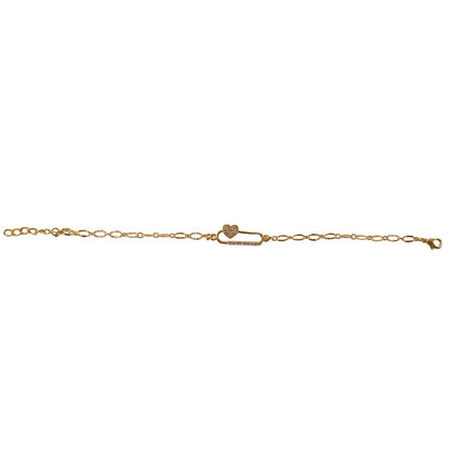Close-up of Heart Shaped Charm on Gold Bracelet – Image 2