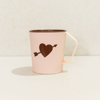 Premium Heart-Design Unbreakable Plastic Mug for Kids & Adults | Cute Lightweight BPA-Free Drinking Cup with Heart & Arrow Cutout | Durable Water, Milk, Coffee, Juice Mug for Home, Office, School & Gifting