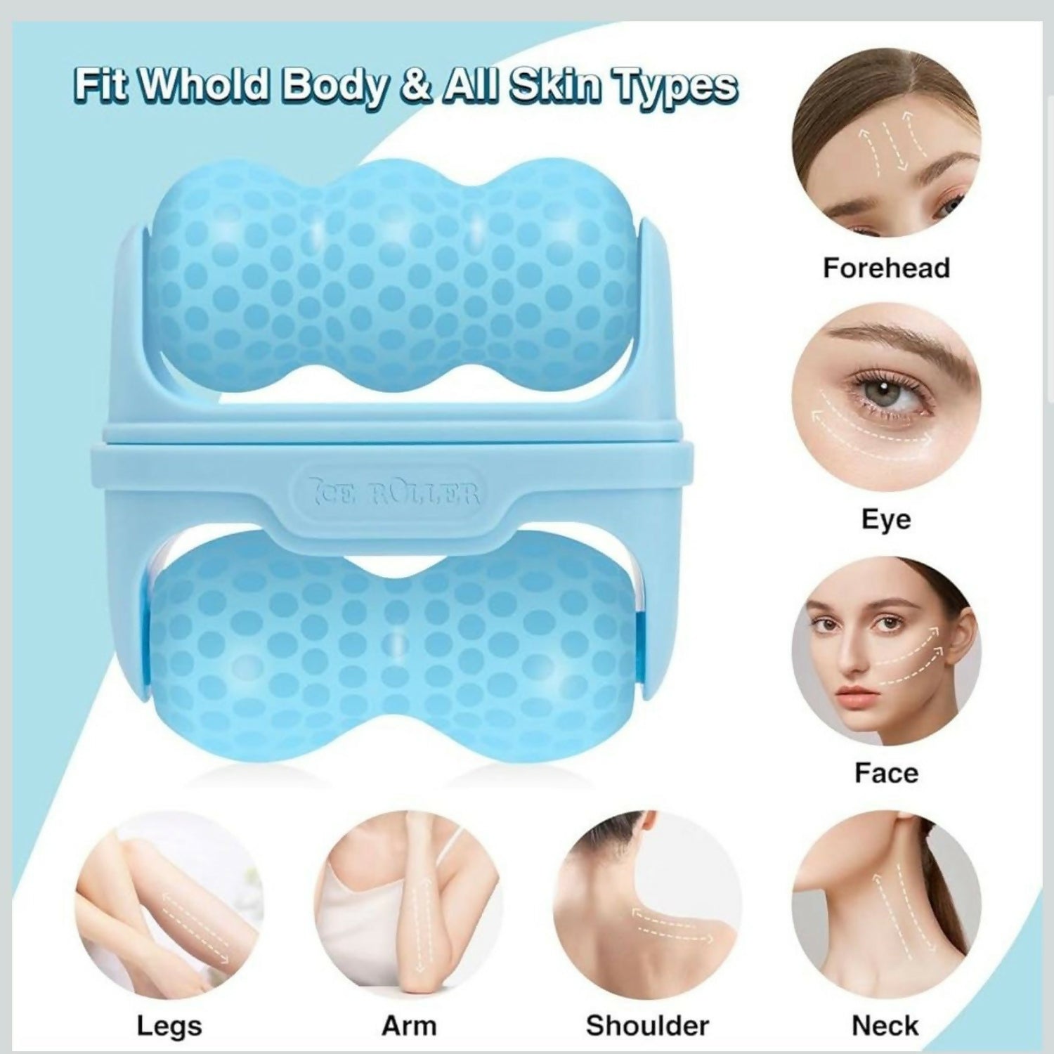 Ice Face Roller for Skin Care, Cooling Massager for Face, Neck & Body