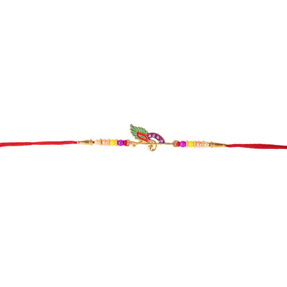 Durable traditional rakhi with bird design and beads