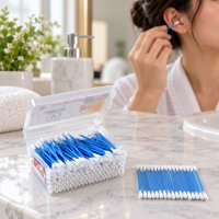 Double-Ended Cotton Buds with Flexible Blue Stems (200 Pc)