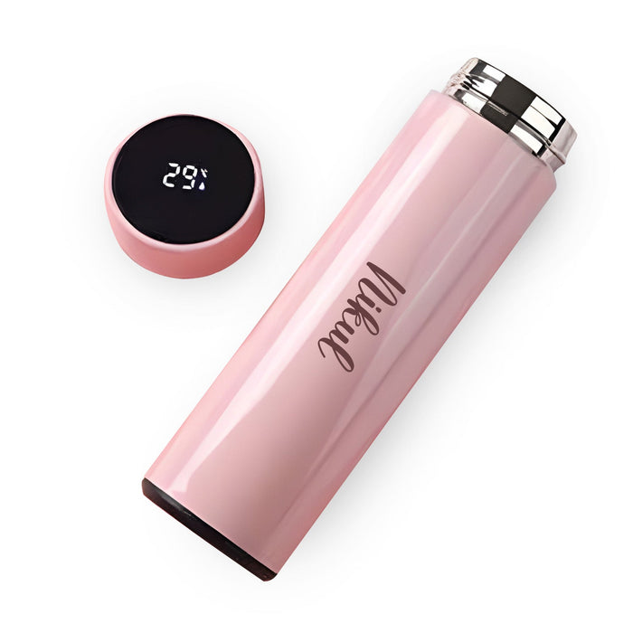 Personalized Stainless Steel Smart Water Bottle with Smart LCD Temperature Touch - 500ML