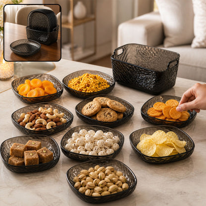 9 in 1 Serving Plate Set for Dining Table with Compartments (1 Set)