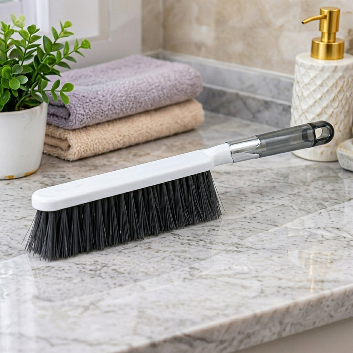 Household Cleaning Hand Brush with Soft Bristles and Grip (1 Pc, 36x8 Cm)