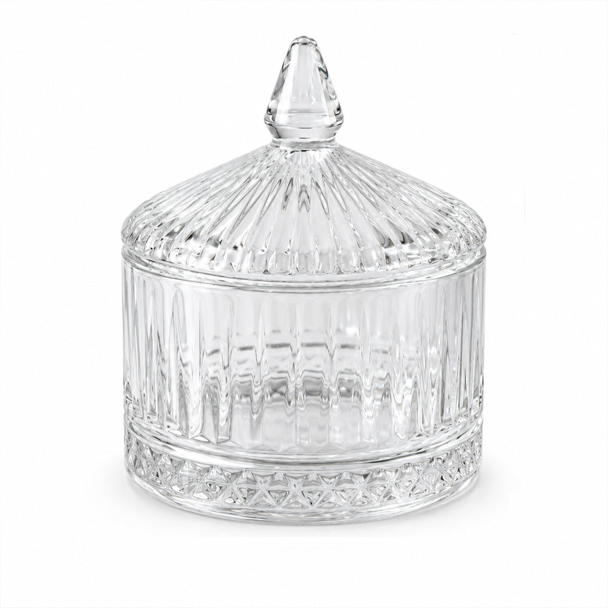 Decorative Glass Candy Jar with Patterned Lift-Off Lid (240 ml, 1 Pc)