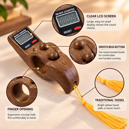 Digital Finger Tally Counter with LCD Screen, Reset and Tassel (1 Pc)