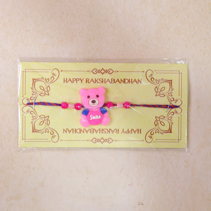 Teddy Bear Charm Rakhi Kids Beaded Festive Design (10pcs)