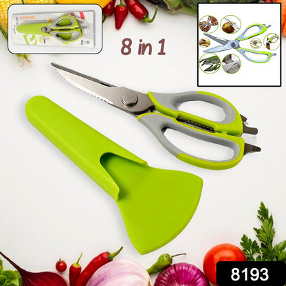 Multi-Purpose Kitchen Shears with Magnetic Holder, Stainless Steel, Red Multifunction Heavy Duty and Kitchen Scissors