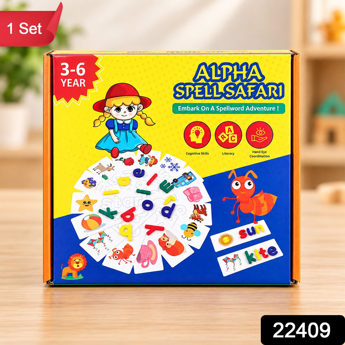Alphabet Word Puzzle Cards Learning Toy for Spelling Practice (1 Set)