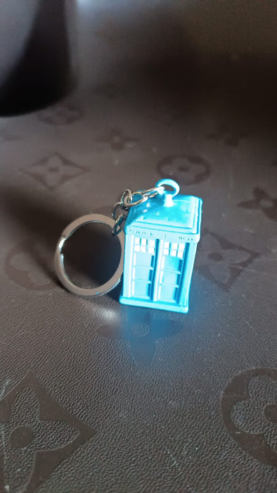 Police Booth Box Shape 3 D Metal Keychain (1 Pc)