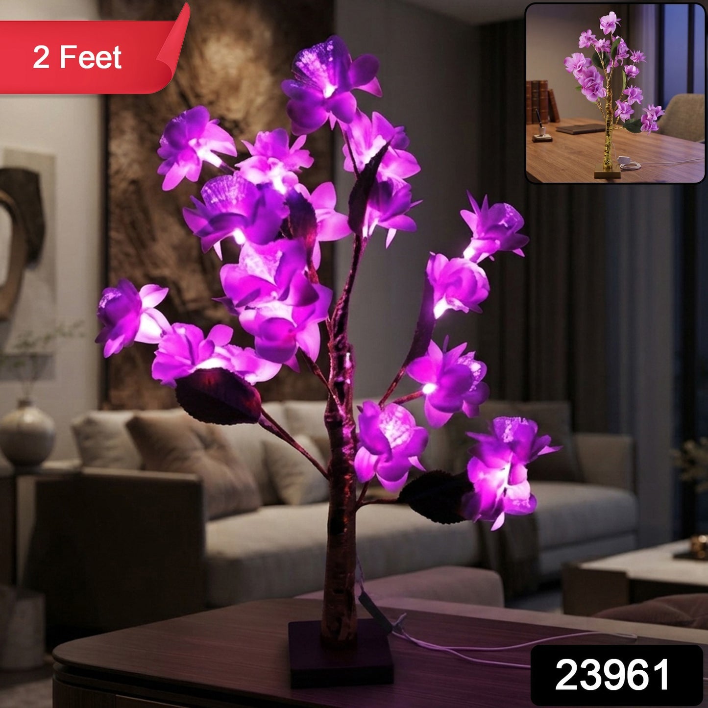 Artificial Flower LED Decorative Lamp for Home, Bedroom and Event Decor (1 Pc)