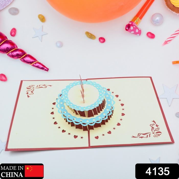 Unique 3D Pop-Up Wishing Card (Birthday, Wedding, Christmas): 1 Pc