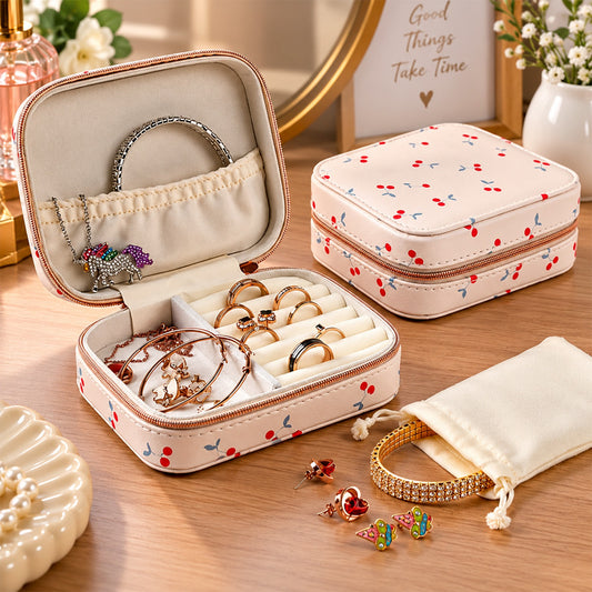 Jewellery Organizer Case with Compartments for Rings and Earrings (1 Pc)