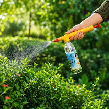 Bottle sprayer used for gardening tasks