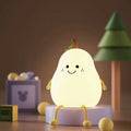 Cute Pear Silicone LED Night Lamp USB Rechargeable Touch Bedside Light