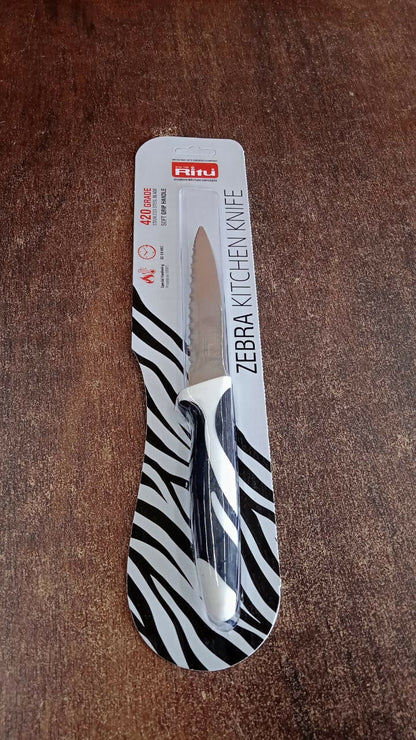 Ritu Stainless Steel Serrated Blade Zebra Kitchen Knife (1 Pc) view 6