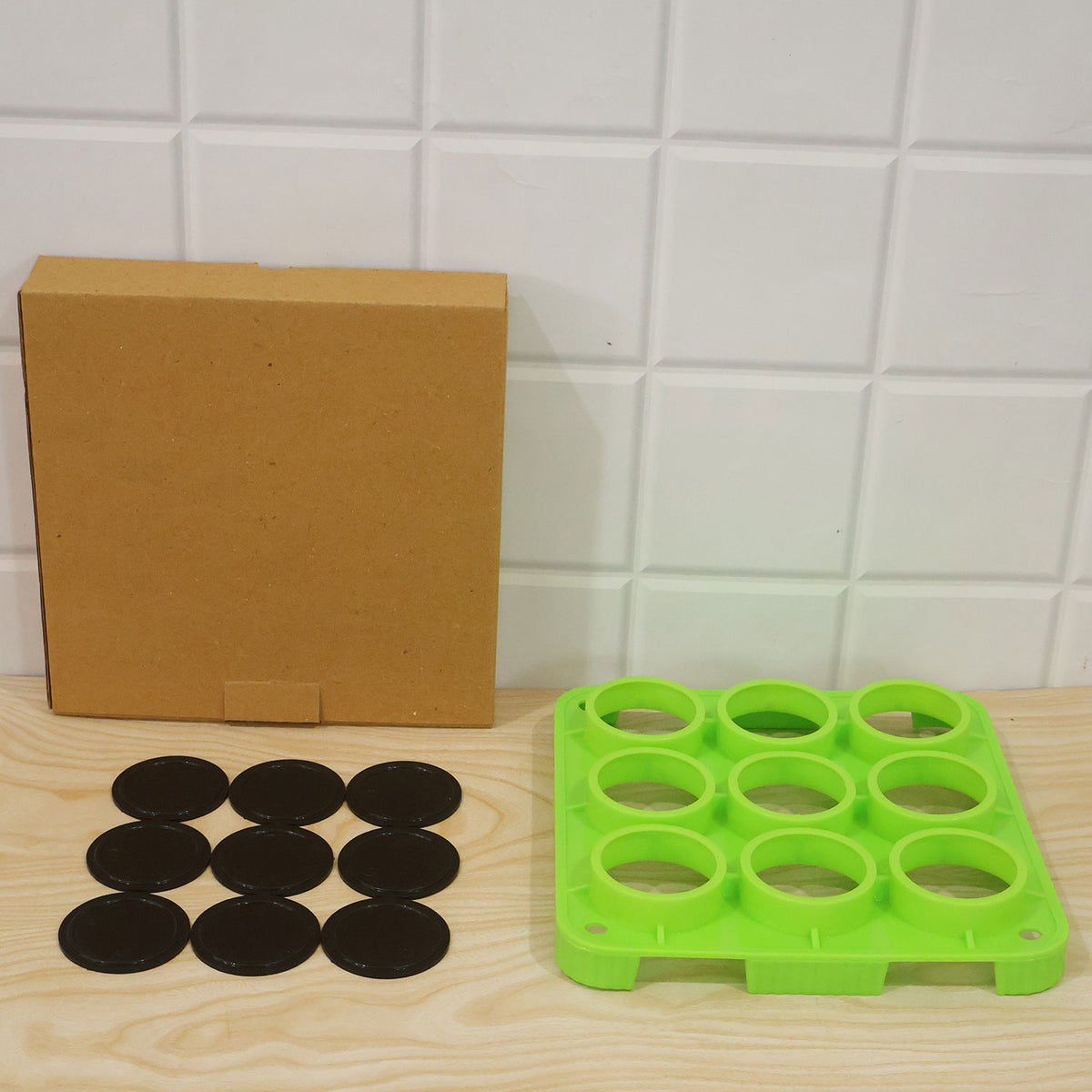 9 Cavity Cutlet and Aloo Tikki Maker Mould with Removable Base Inserts
