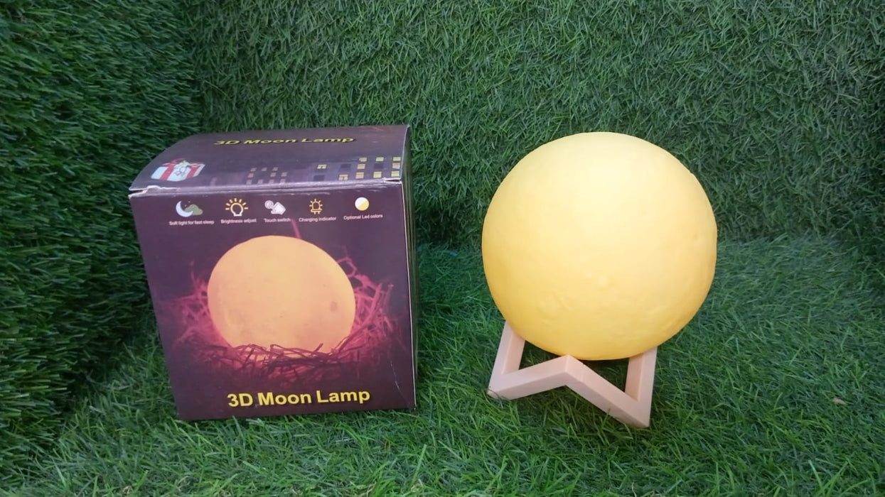 true home Moon Night LAMP with Wooden Stand Night LAMP for Bedroom