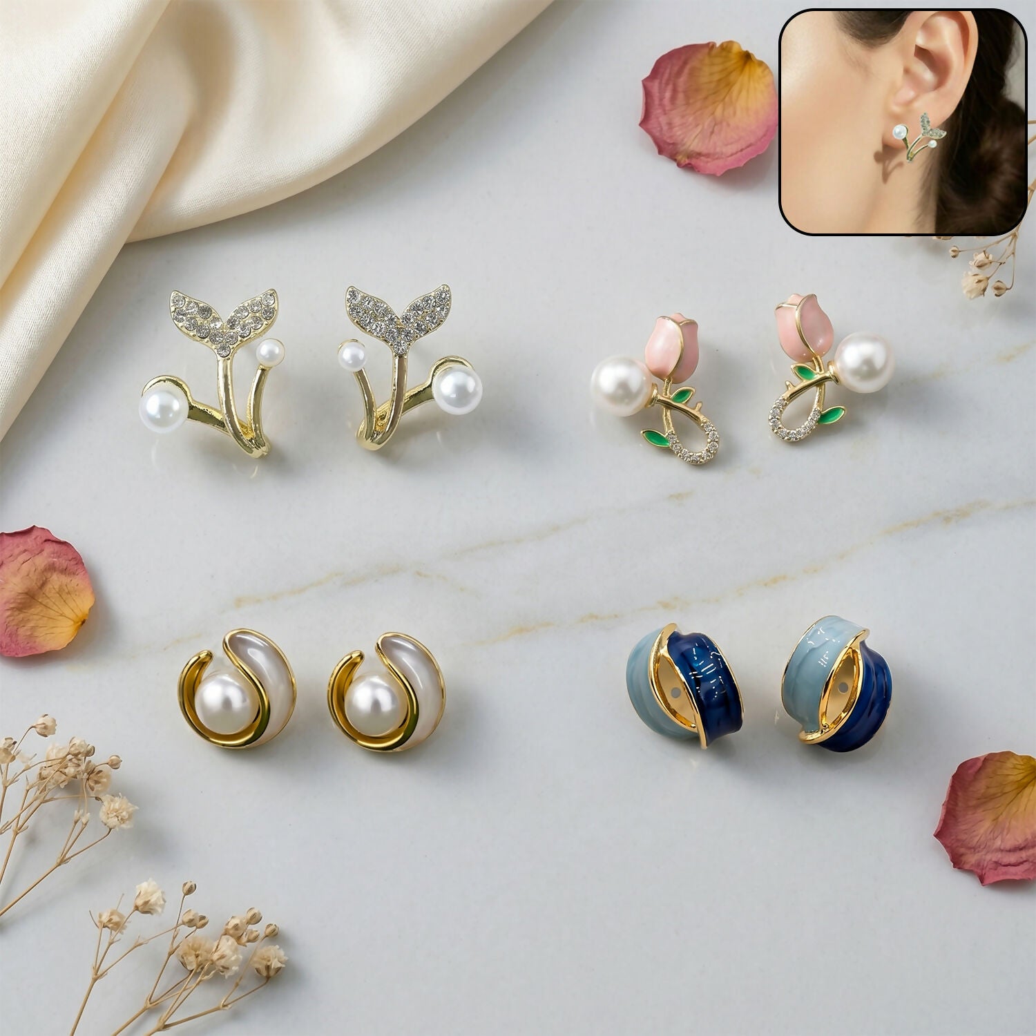 Korean Style Earrings Set – Versatile & Elegant Designs
