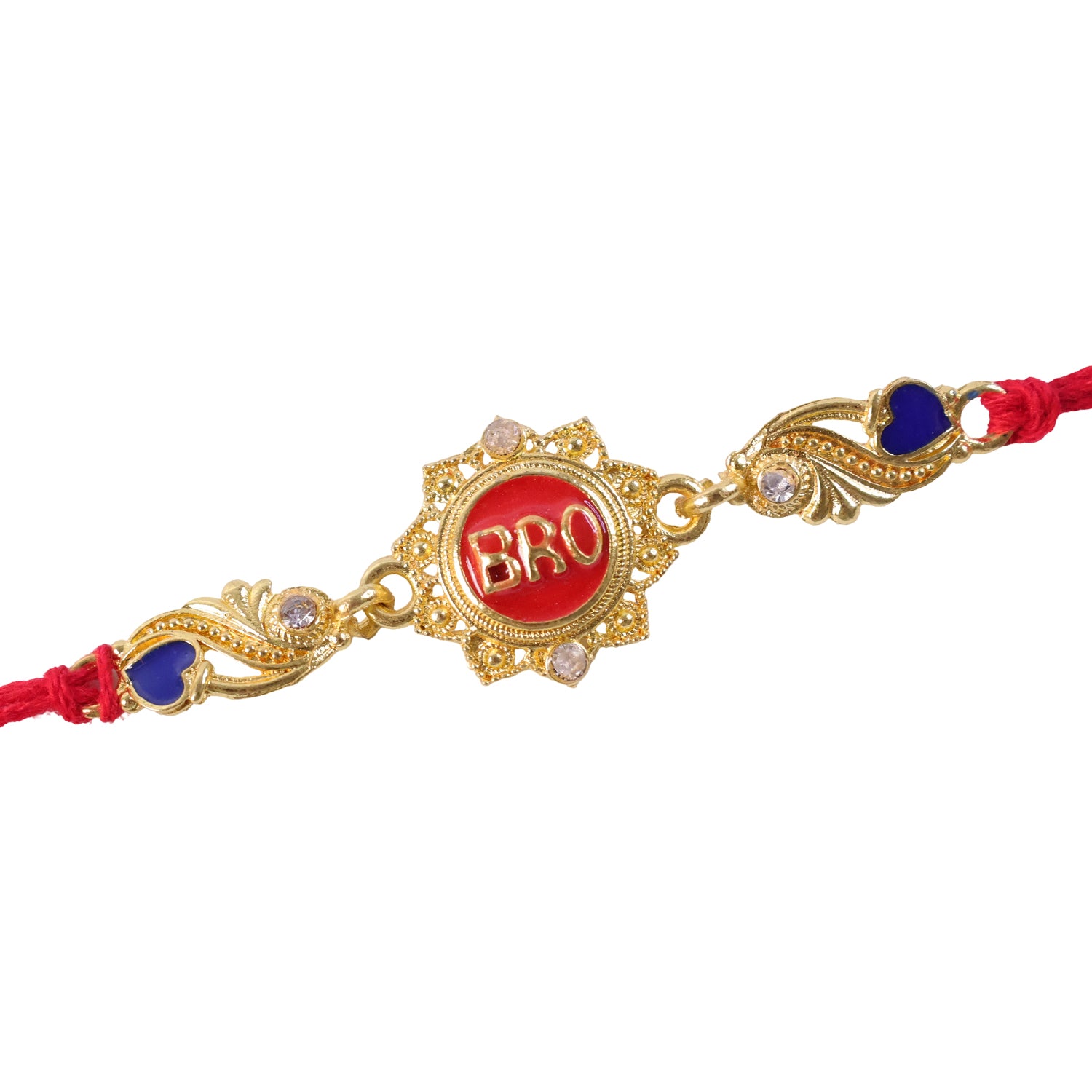 Designer Rakhi with BRO Text Plaque, clean frame and display look for Gift Styling