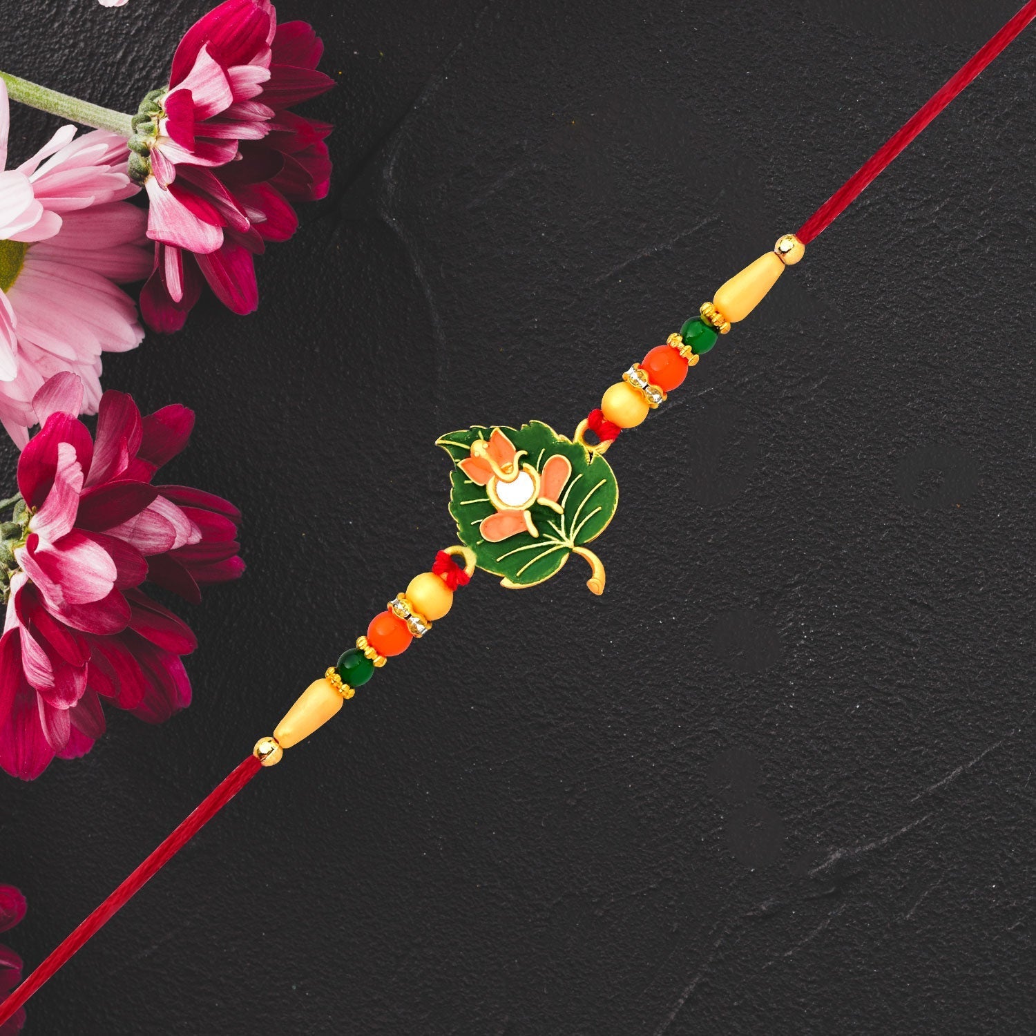 Rakshabandhan Leaf Design ganesh jiRakhi Symbol of Love & Protection (10pcs)