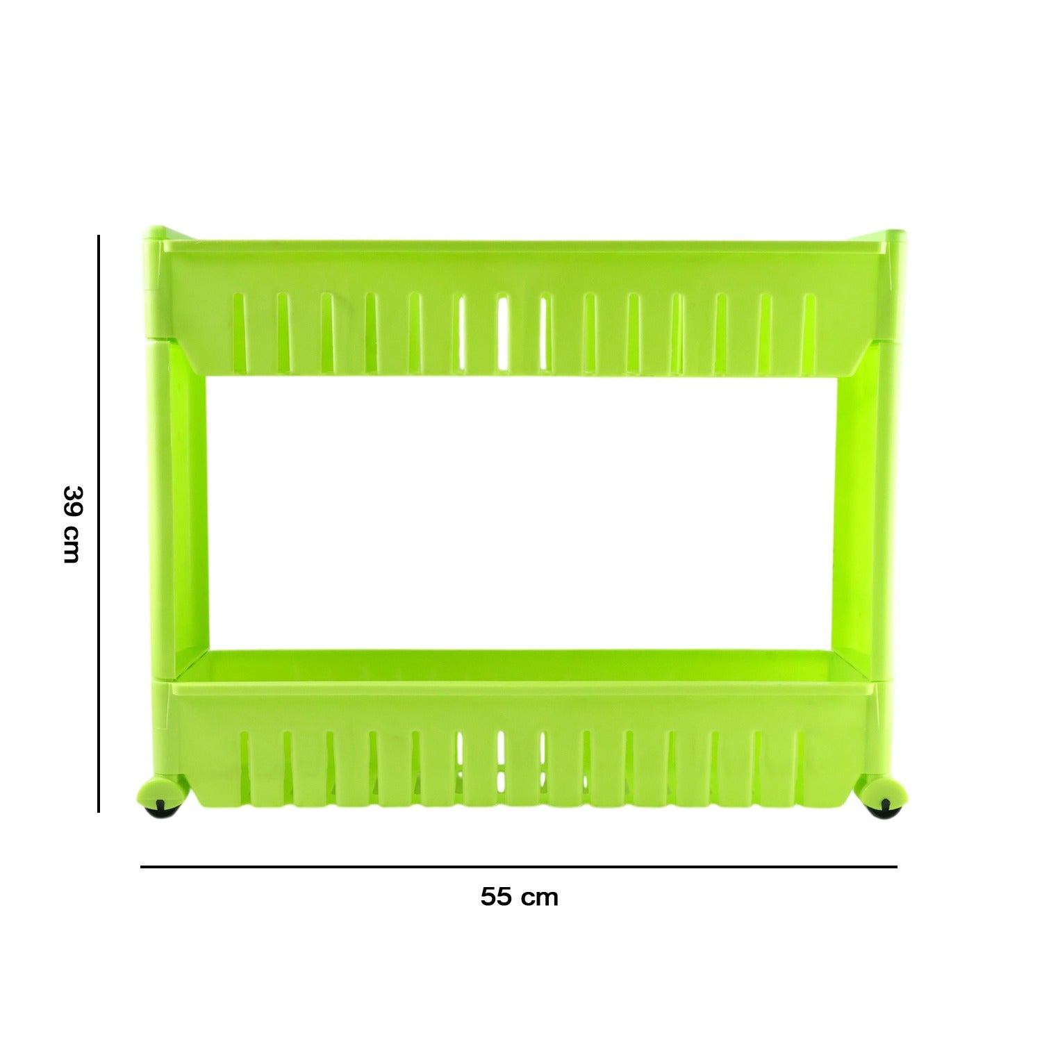 Prexo Plastic 2 Layer Slim Storage Rack with Wheels