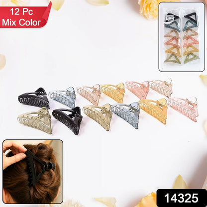 Triangle Hair Claw Clip – Durable 12 Pc Mix Color Set