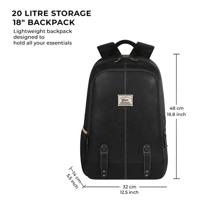 GEAR Laptop Back Pack Classic Faux Leather Black