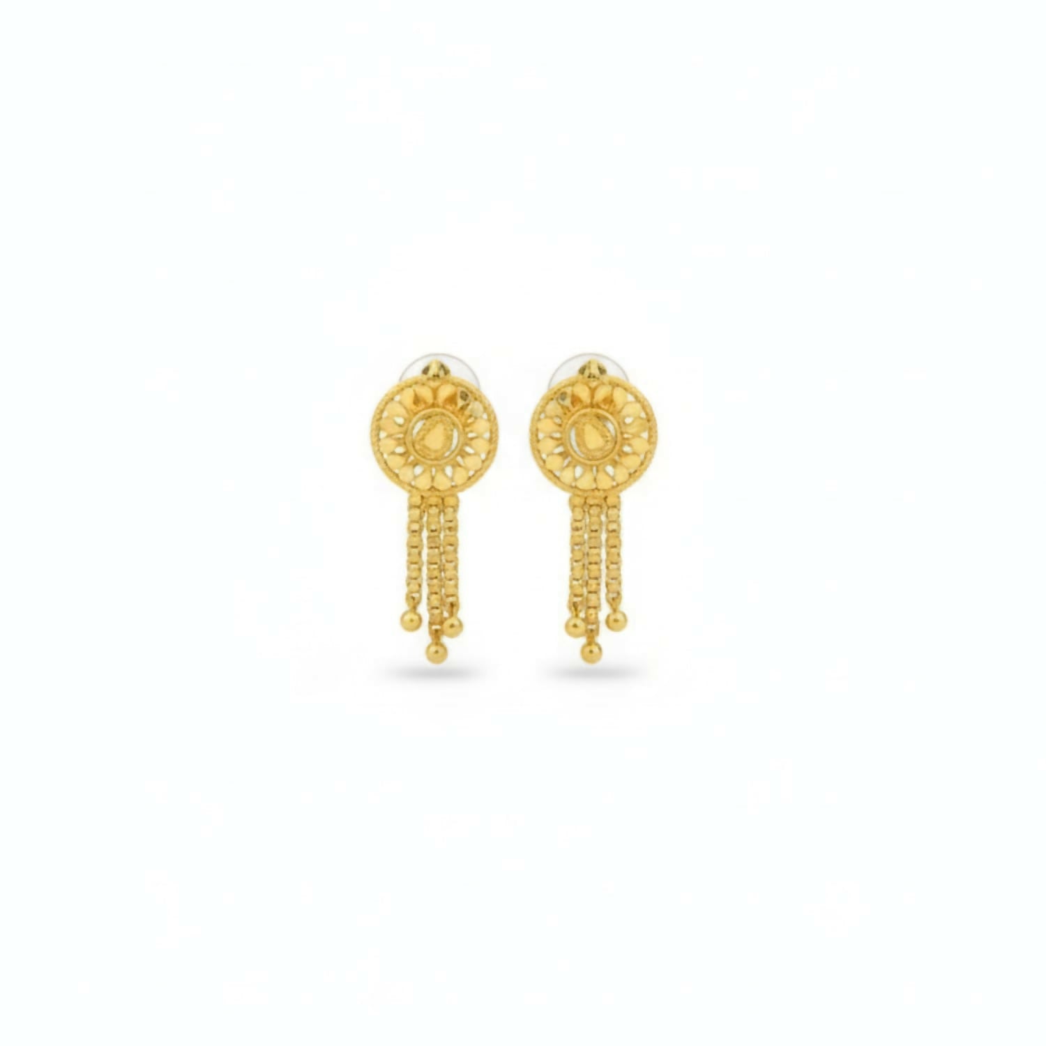 Pair of lightweight golden jhumka earrings designed for women and girls