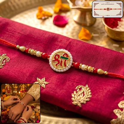 Rakshabandhan Shri Symbol Devnagari Rakhi Traditional & Designer (10pcs)