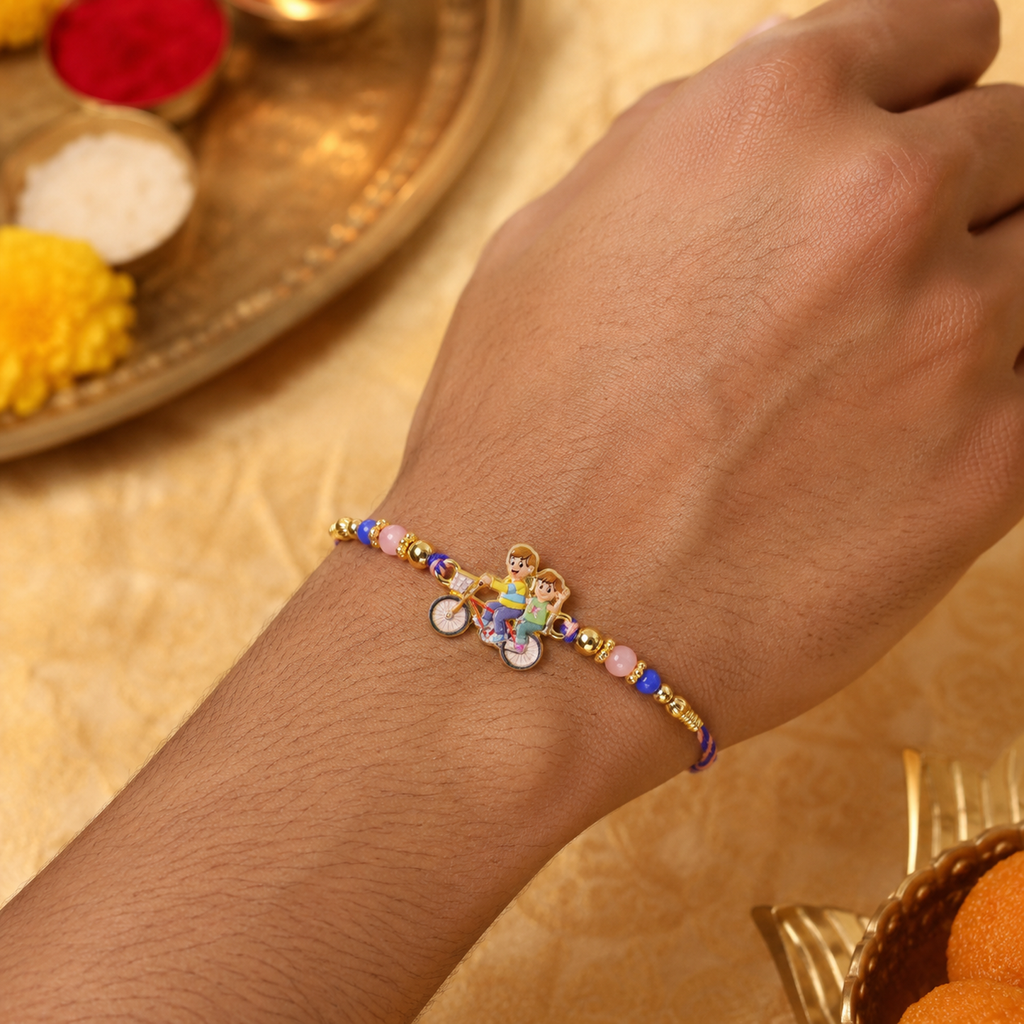 Bicycle Kids Rakhi for Brother Festive Designer Thread (10pcs)
