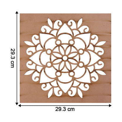 Mandala Flower Rangoli MDF Design | Reusable Rangoli Stencil